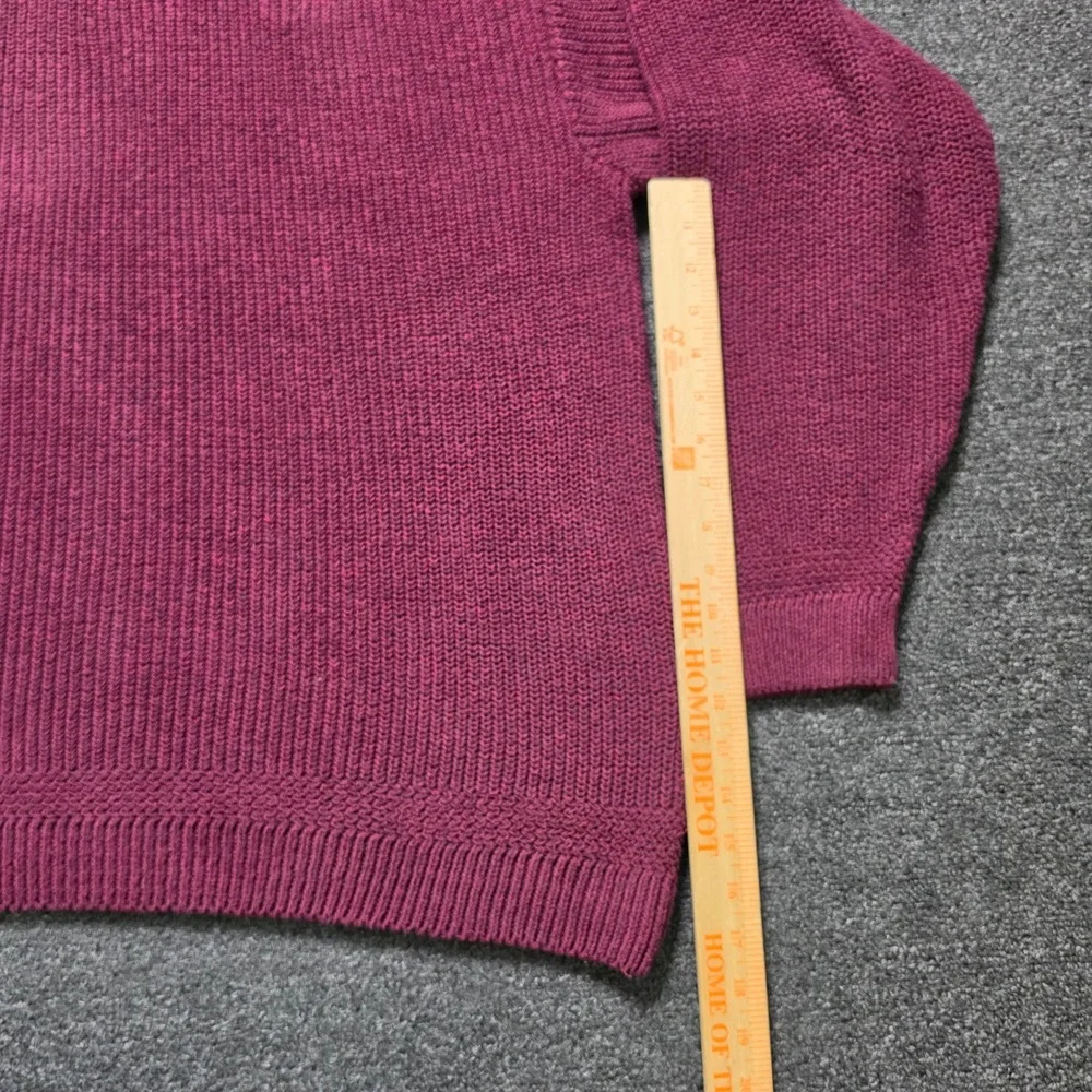 VTG LL Bean Fisherman Knit Sweater Burgundy Mens XL Cotton Blend Crewneck USA‎